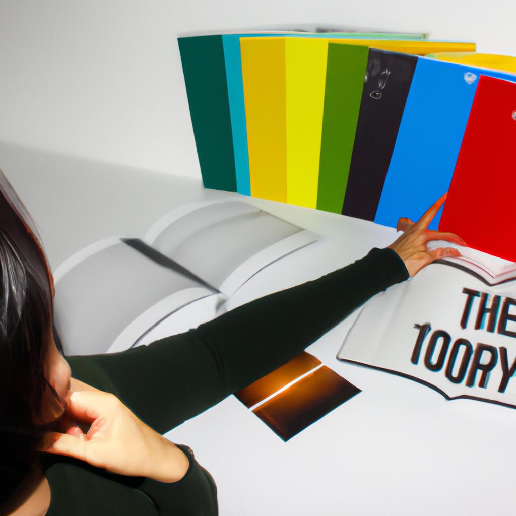 Person studying color theory books